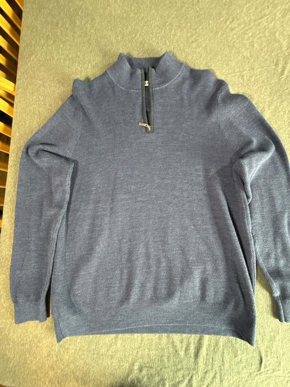 Tommy Bahama Blue Quarter Zip Pullover Sweater Size Large